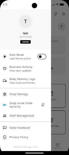 Staff Functionality Drawer